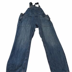 GAP Denim Blue Overalls-Adjustable straps-6 pockets-Size Small